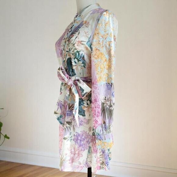 ZARA Women's Floral Patchwork Mini Dress Long Sleeve Medium - Picture 5 of 6